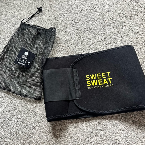 Sweet Sweat Waist Trimmer Band Unisex Adult XL Trainer Faja Belt Black W/ Bag - Picture 1 of 2